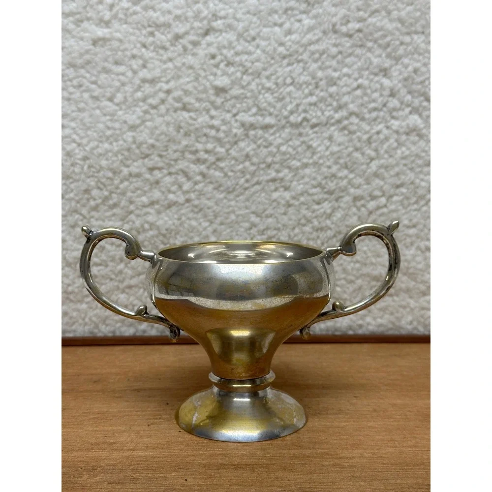 William Adams Towle VTG Silver Plated Loving Cup Footed Double Handle Trophy Cup